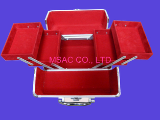 Splitter-kosmetischer Kasten-rotes Aluminiumfutter innerhalb L 280 X W 180 X H 180mm