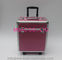 Rosa-Laufkatzen-Aluminiumschönheits-Kasten mit Rädern und großer Speicherkapazität