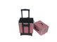 Rosa Aluminiummake-uplaufkatzen-Kasten-rollender kosmetischer Aluminiumkasten