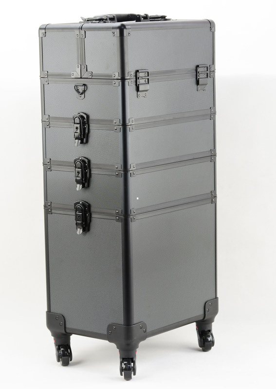 Aluminium Trolley Makeup Case/Pro Makeup Case mit Schlössern und Trennwänden für sichere und organisierte Lagerung