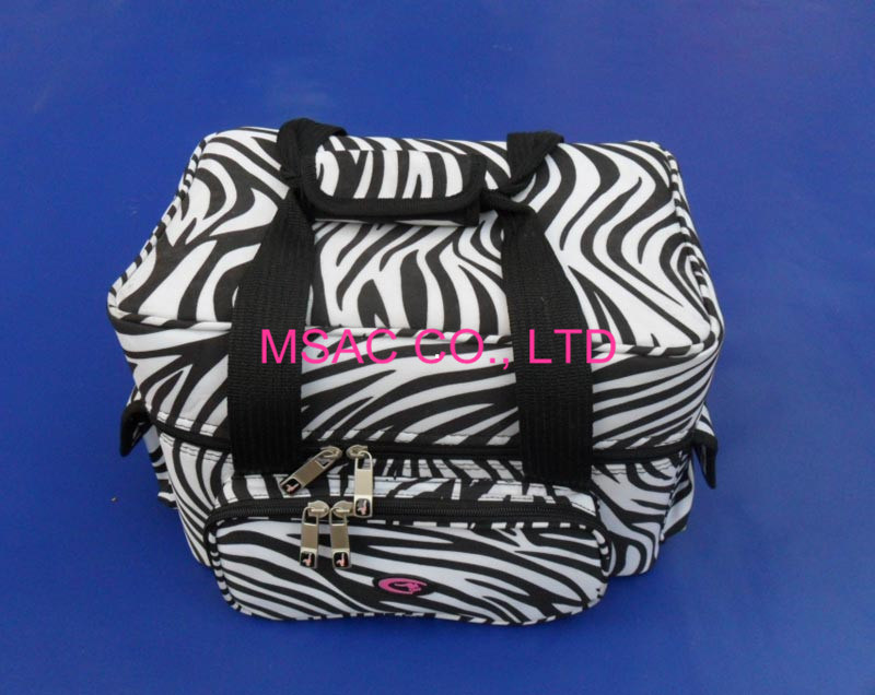 Kundenspezifischer Zebra-Druck-Make-upfall, Gewebe-Zebra-Kosmetiktasche L 320 X W 220 X H 240mm