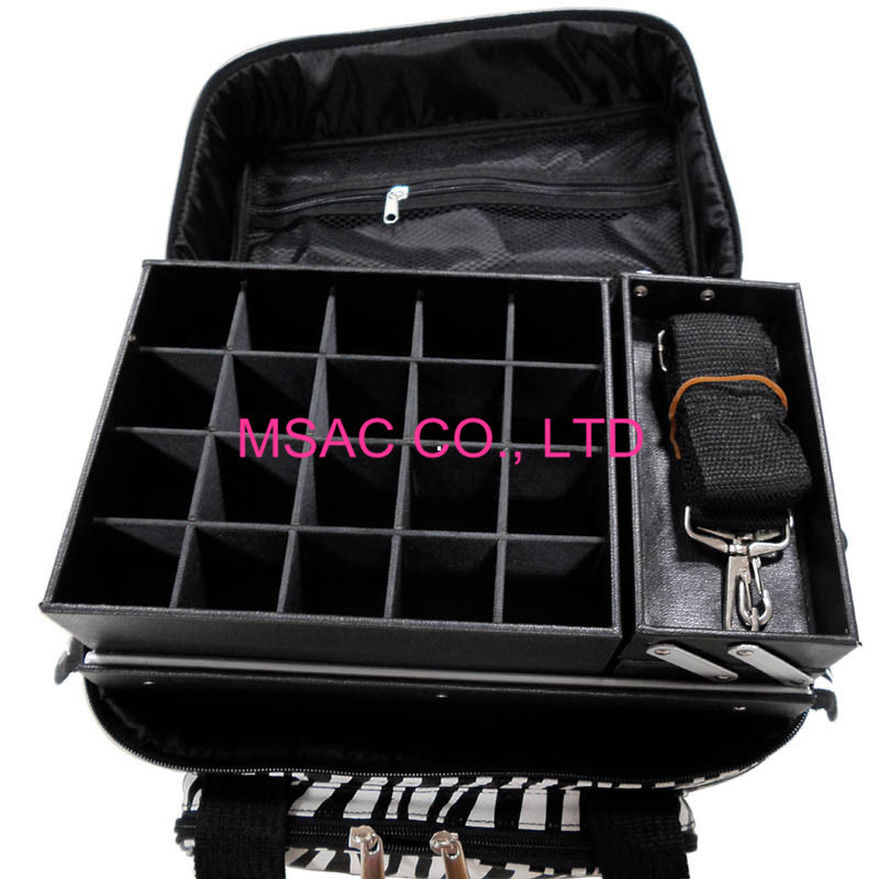 Kundenspezifischer Zebra-Druck-Make-upfall, Gewebe-Zebra-Kosmetiktasche L 320 X W 220 X H 240mm
