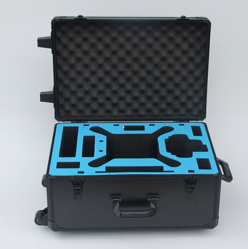 Schwarz-Laufkatze schweren Falls des DJI-Phantom-3 Aluminiummit den Rädern 5,5 Kilogramm feuerfest