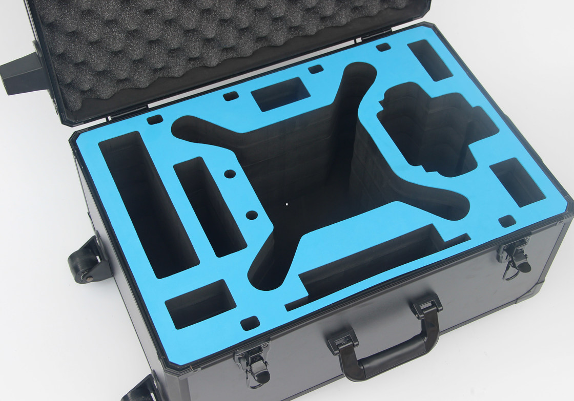 Schwarz-Laufkatze schweren Falls des DJI-Phantom-3 Aluminiummit den Rädern 5,5 Kilogramm feuerfest