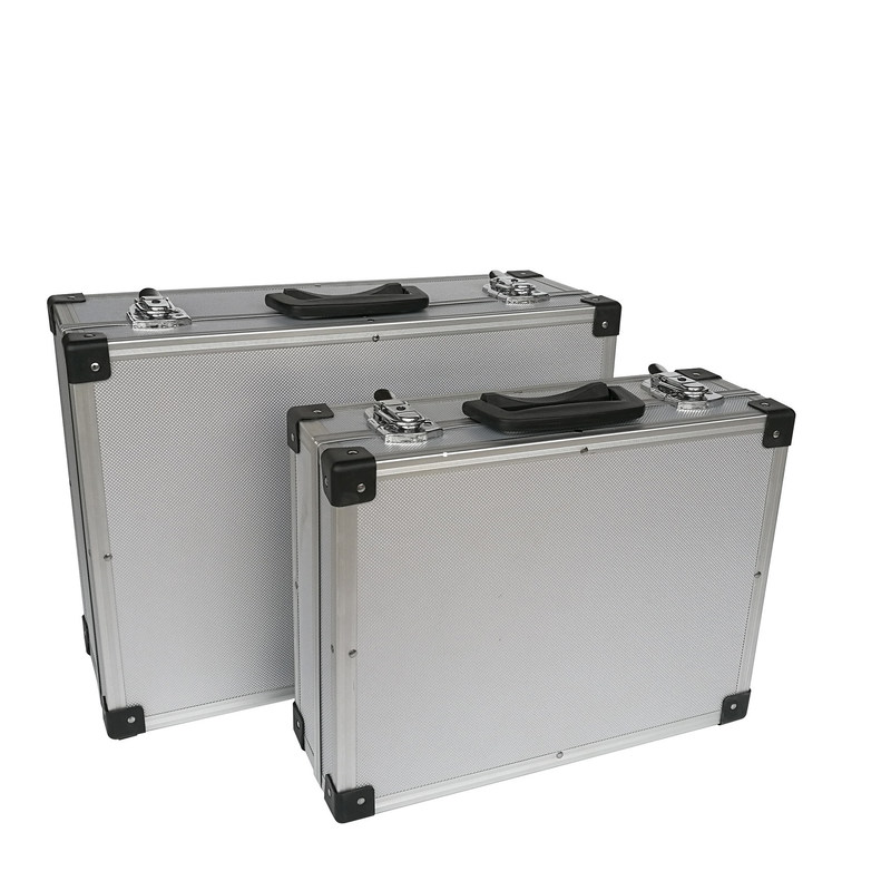 Zwei Satz-Aluminiumausrüstungs-Kästen mit Plastikecke und Metail-Griff