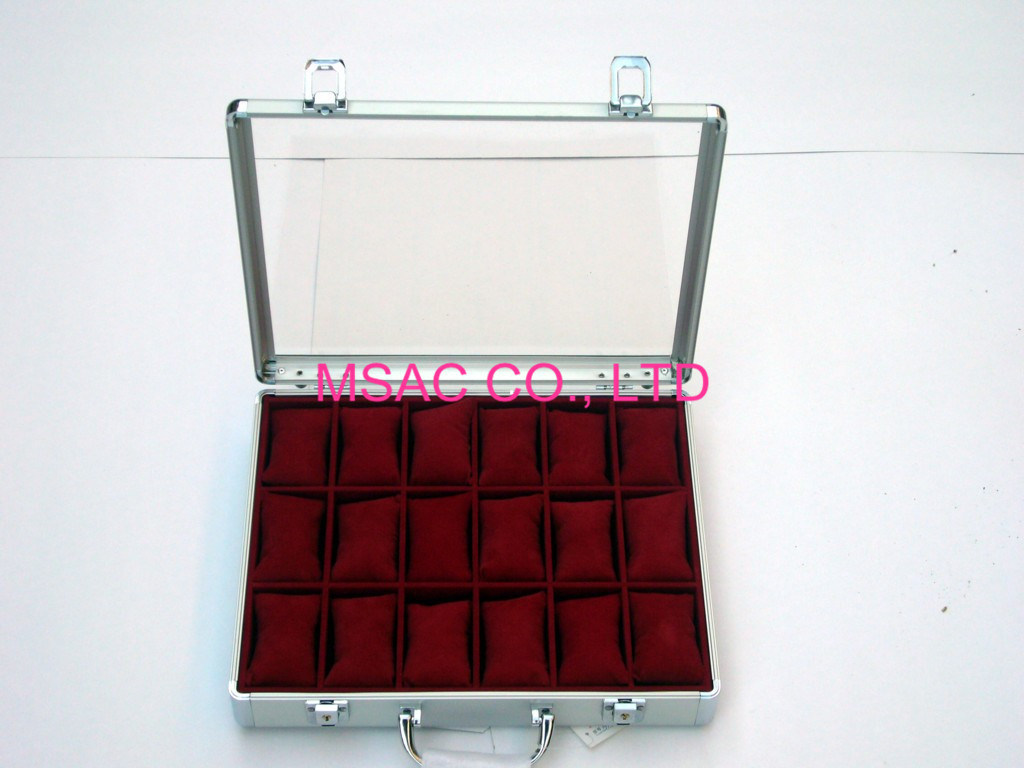 Transparente Farbe des Aluminiumuhrgehäuse-MS-WT-08/des Acryluhrgehäuses für Anzeige