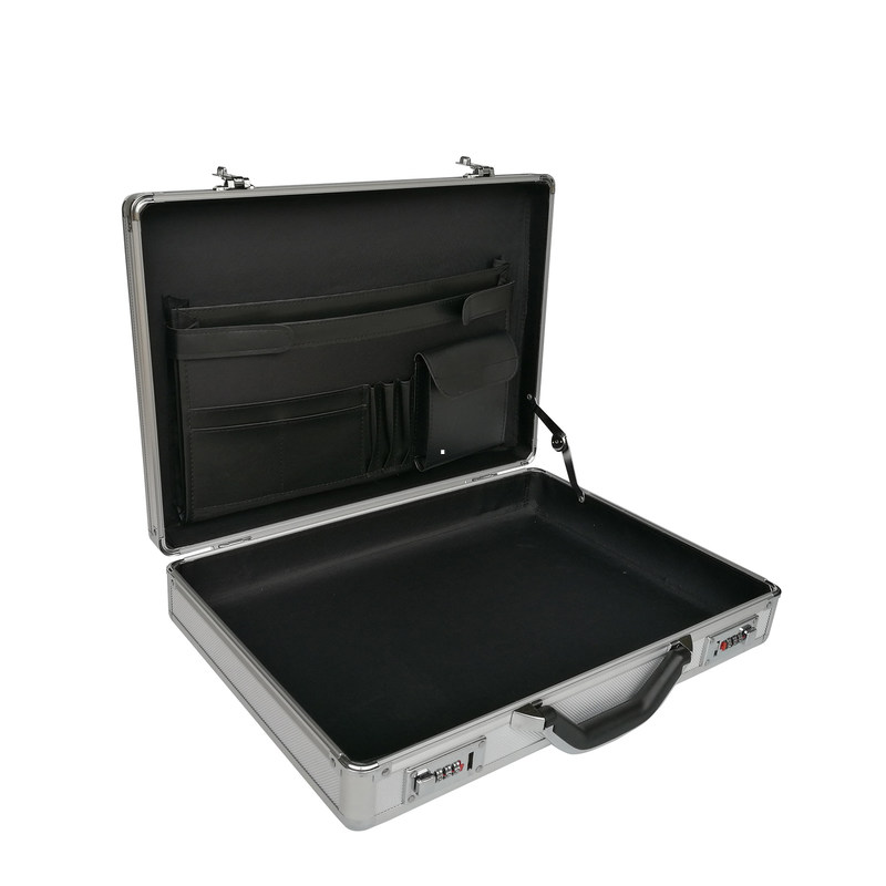 Aluminiumaktenkoffer Funtional mit zwei Verschlüsse silbernem ABS Piloten Case For Business