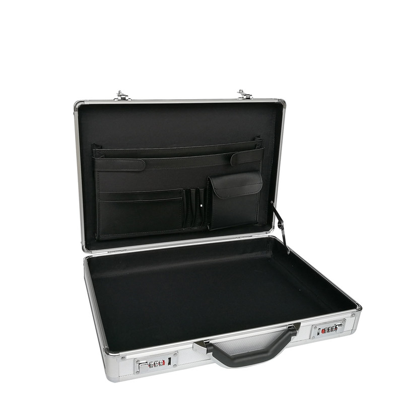 Aluminiumaktenkoffer Funtional mit zwei Verschlüsse silbernem ABS Piloten Case For Business