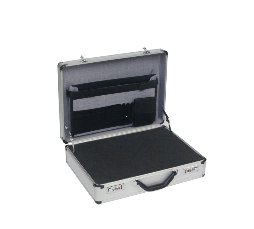 Standardaluminiumlaptop-Kasten mit schwarzem Eckdokumenten-Taschen-Aktenkoffer-Aluminium-Geschäfts-Kasten