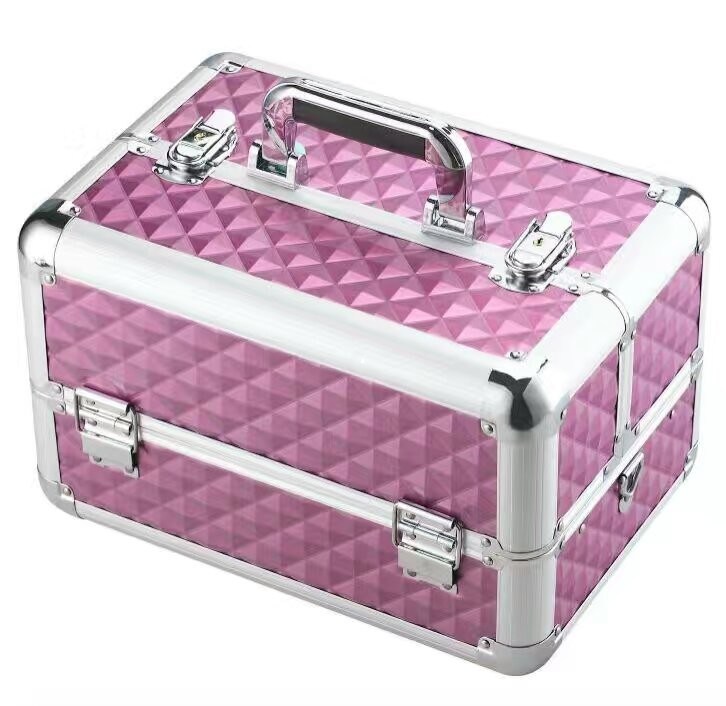 Rose PVC-Schönheitsfallwasserdichter Aluminiummake-upfall für tragbaren kosmetischen Fall der Reise