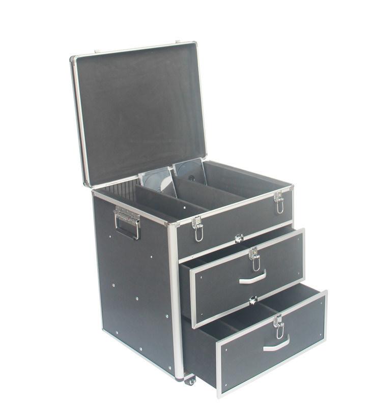 Tragbarer DVD-Aluminiumspeicher-Fall, kundenspezifischer Speicher-Fall DJ 500 DVD