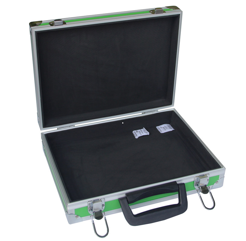 Grüne Alu-Werkzeugkästen, die feuerfeste Speicher-Werkzeuge ToolCcase mit dem Schaum-Zeichnen Innen tragen