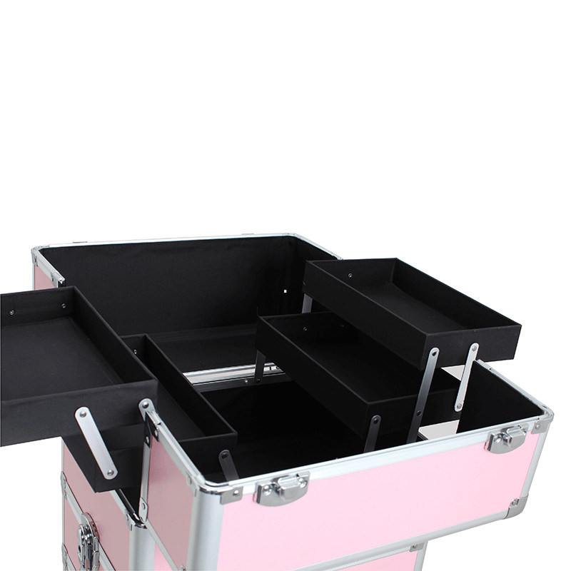 Rollender Make-upzug-Kasten-Frisurn-Laufkatzen-Stilist-Schönheits-Salon-kosmetischer Gepäck-Reise-Organisator Makeup Case