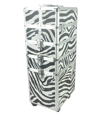 4 in 1 Aluminium Make-up Trolley Gehäuse in Zebra Farbe, Zebra Pro Make-up Gehäuse