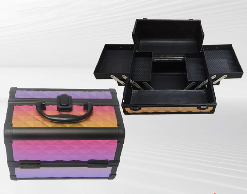 Aluminium-Kosmetik-Zugkasten für Make-up-Künstler mit ABS- oder PVC-Material
