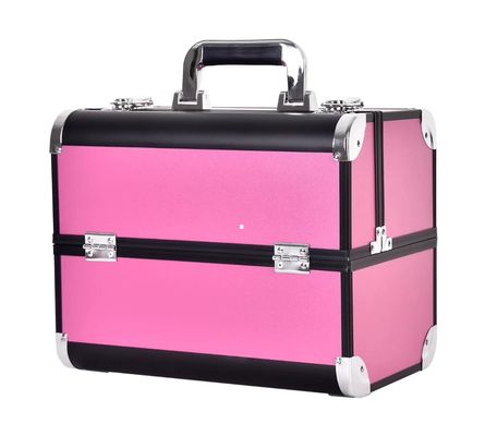 Großer Aluminiumschönheits-Kasten mit Kunststoffschalen
